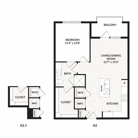 Aura Main Street New Apartments in Lewisville, Texas A2.1 Floor Plan